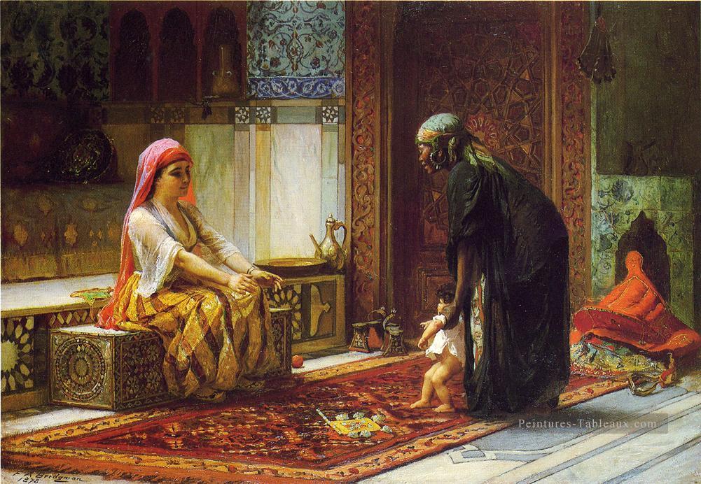 Mère et enfant arabe Frederick Arthur Bridgman Peintures à l'huile